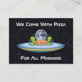 levering van UFO-Pizza Visitekaartje