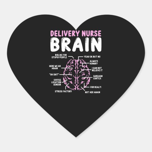 Levering verpleegster Accessoire Arbeid en Leverin Hart Sticker (Voorkant)