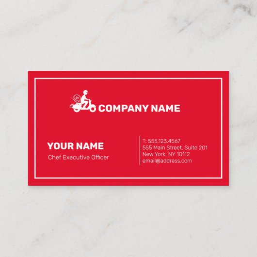 Levering Verzending Professioneel Rood & Wit Moder Visitekaartje (Achterkant)