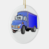Levering Vrachtwagen Blauwe Cartoon Keramisch Ornament (Rechts)