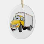 Levering Vrachtwagen Geel Witte Doos Cartoon Keramisch Ornament (Rechts)