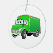 Levering Vrachtwagen Groene Cartoon Keramisch Ornament (Links)