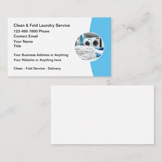 Levering wasgoed reinigen en vouwen afsprakenkaartje (Voorkant / Achterkant)