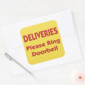 Leveringen Bel de deurbel Vierkante Sticker (Envelop)