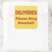 Leveringen Bel de deurbel Vierkante Sticker (Tas)