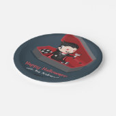 Leveringen van Cute Vampire Boy Halloween Party Papieren Bordje (Gekanteld)