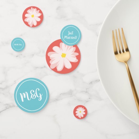 Leveringen van de Turquoise- en koraalbloemigingen Confetti (Groep)