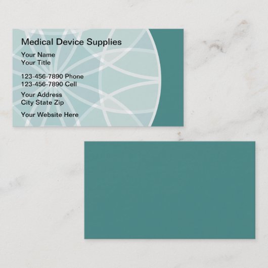 Leveringen van medische apparaten visitekaartje (Voorkant / Achterkant)