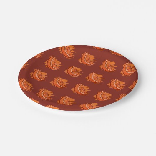 Leveringen van Oranje partijen Papieren Bordje (Gekanteld)