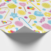 Leveringen van snoep Pattern Lollipop Gumdrops Cadeaupapier (Hoek)