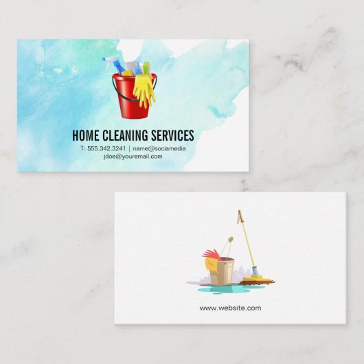 Leveringen | Visitekaartje schoonmaakdiensten (Voorkant / Achterkant)