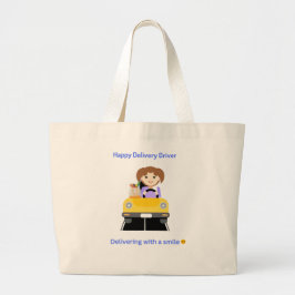 Leveringsdriver Happy Levering T-Shirt Grote Tote Bag