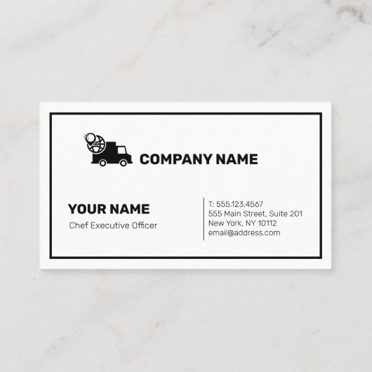 Leveringsservice Modern Zwart & Wit Professional Visitekaartje (Achterkant)