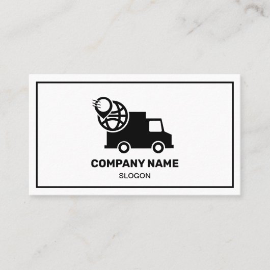 Leveringsservice Modern Zwart & Wit Professional Visitekaartje (Voorkant)
