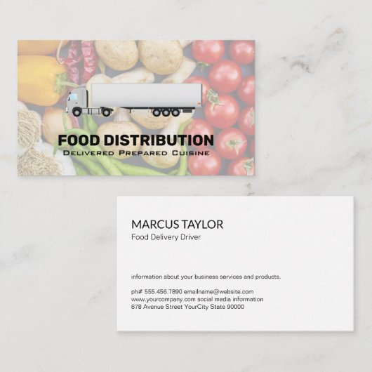 Leveringsservices | semi-vrachtwagen | voortbrenge visitekaartje (Voorkant / Achterkant)