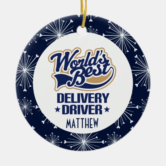 Leveringsstuurprogramma - Aangepaste cadeaukeramis Keramisch Ornament (Voorkant)