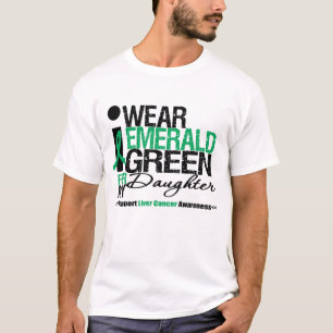 Leverkanker Emerald Green Ribbon voor mijn dochter T-shirt