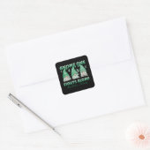 Leverkanker Emerald Ribbon Gnome Vierkante Sticker (Envelop)