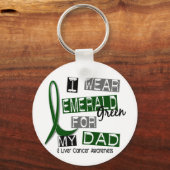 Leverkanker Ik Draag Emerald Green voor mijn vader Sleutelhanger (Voorkant)