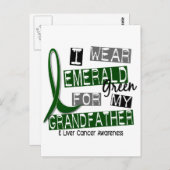 Leverkanker Ik Draag Emerald voor mijn grootvader  Briefkaart (Voorkant / Achterkant)