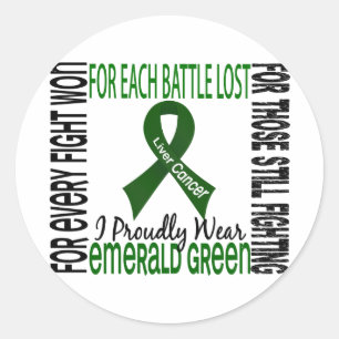 Leverkanker Ik Draag Prouly Emerald Green 2 Ronde Sticker