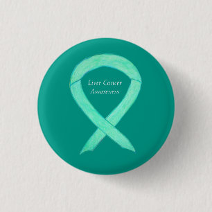 Leverkanker Jade-bewustzijnslint Aangepaste kunsts Ronde Button 3,2 Cm