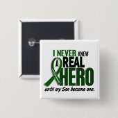 Leverkanker KNIEUW EEN HERO 2 Zoon Vierkante Button 5,1 Cm (Voorkant /achterkant)