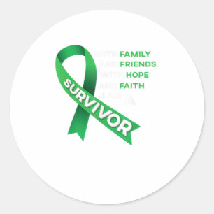 Leverkanker Overlevende groene lint Ronde Sticker