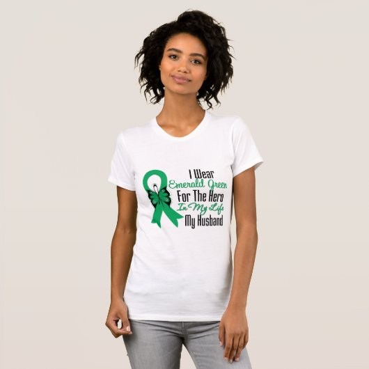 Leverkanker Ribbon Hero My Husband T-shirt (Voorkant volledig)