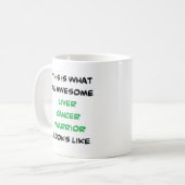 leverkanker strijder, geweldig koffiemok (Voorkant links)