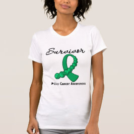 Leverkanker Survivor Gemstone Ribbon T-shirt