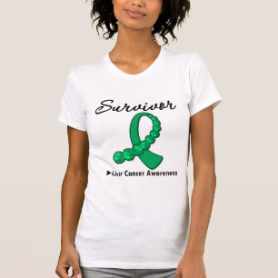 Leverkanker Survivor Gemstone Ribbon T-shirt