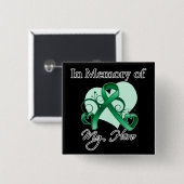 Leverkanker ter nagedachtenis aan mijn heldendag vierkante button 5,1 cm (Voorkant /achterkant)