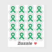 Leverkankerbewustzijn Oogkanker Groene linten Sticker (Vel)