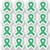 Leverkankerbewustzijn Oogkanker Groene linten Sticker (Voorkant)