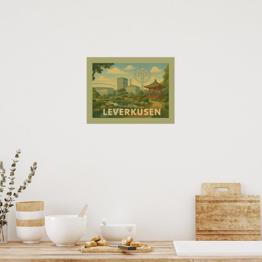 Leverkusen Germany City Art Poster (Keuken)