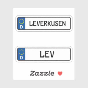 Leverkusen kennzeichen, Duits Bord motorrijbewijs Sticker