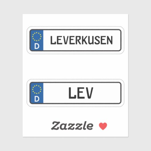 Leverkusen kennzeichen, Duits Bord motorrijbewijs Sticker (Vel)
