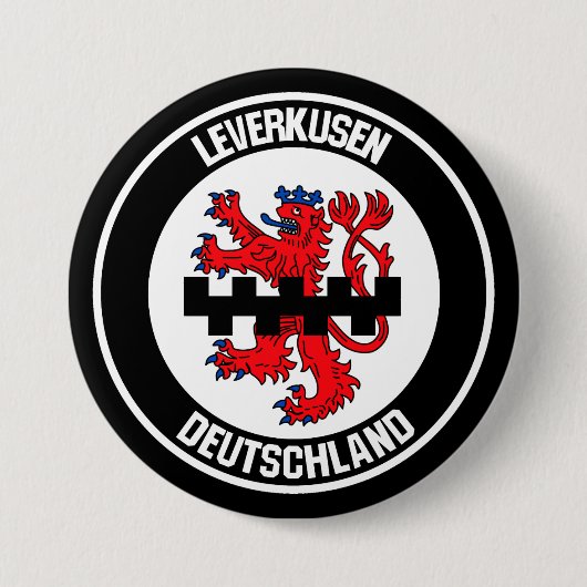 Leverkusen Round Emblem Ronde Button 7,6 Cm (Voorkant)