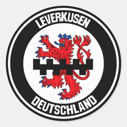 Leverkusen Round Emblem Ronde Sticker (Voorkant)