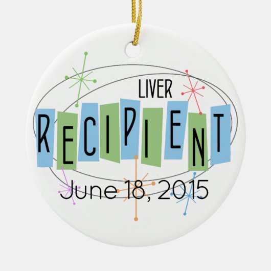 Leverontvanger met aangepaste foto Keramisch Ornament (Voorkant)