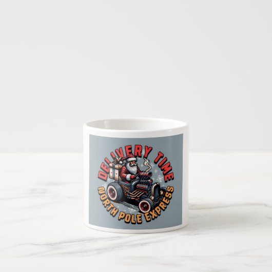 Levertijd Kerstman Kerst Hot Rod Espresso Kop (Voorkant)