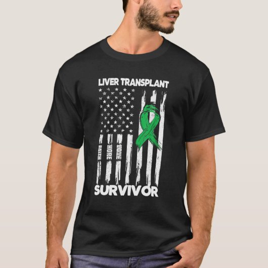 Levertransplantatie Amerikaanse vlag levertranspla T-shirt (Voorkant)