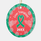 Levertransplantatie donor & ontvanger vakantie op  keramisch ornament (Links)