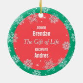 Levertransplantatie donor & ontvanger vakantie op  keramisch ornament (Achterkant)