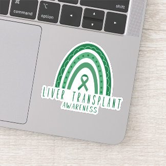Levertransplantatie Groen Rainbow Ribbon Awareness Sticker