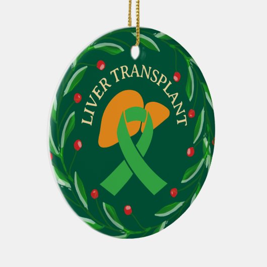 Levertransplantatie ontvanger aangepaste kerst keramisch ornament (Rechts)