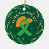 Levertransplantatie ontvanger aangepaste kerst keramisch ornament (Voorkant)