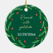 Levertransplantatie ontvanger aangepaste kerst keramisch ornament (Achterkant)