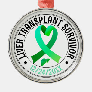 Levertransplantatie overlevende groen lint op maat metalen ornament